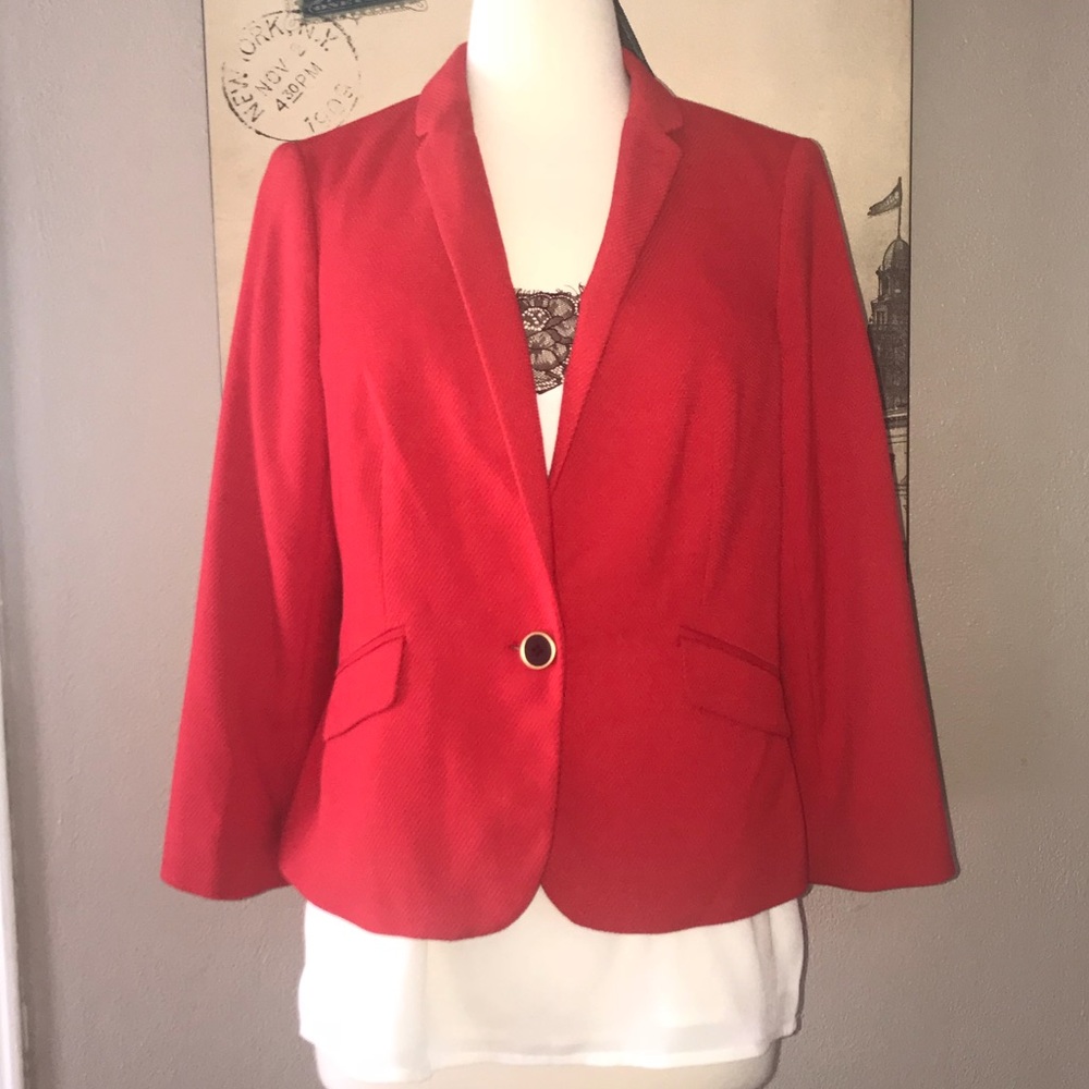 Women’s Red Single-Button Blazer